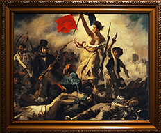 美術館絵画ドラクロワの「民衆を導く自由の女神」Tシャツ