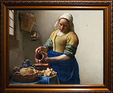 美術館絵画フェルメールの「牛乳を注ぐ女」Tシャツ